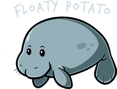 Floaty Potato Manatee Chubby Mermaid Funny Sea Cow Animal Women's Sweatshirt