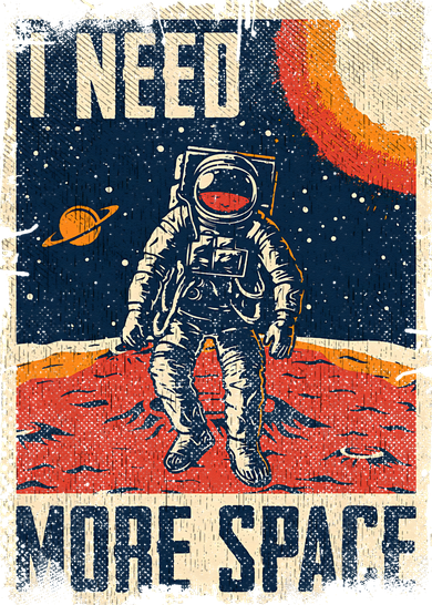 Funny Quote Space Man Astronaut Retro I Need More Space Women's Sweatshirt