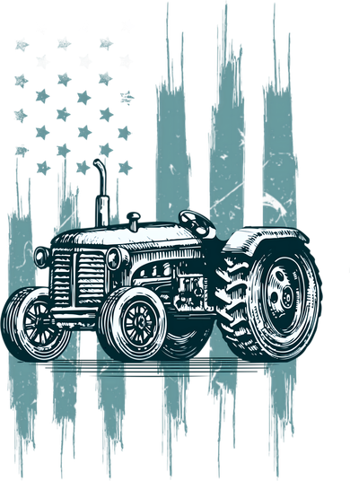 Farmer Rancher Truck Drive Driver Us Flag American Tractor Gift Women's T-Shirt