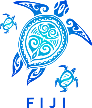 Fiji Sea Blue Tribal Turtle Kids T-Shirt