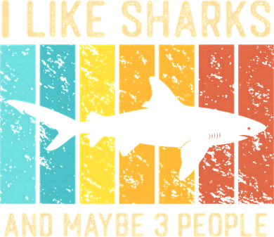 Funny Shark I Like Shark And Maybe 3 People Retro Vintage Women's Long Sleeve Shirt