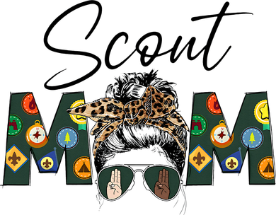 Funny Scout Mom Life Sport Mom Leopard Messy Bun Hair Women's Dry Zone Grid Polo