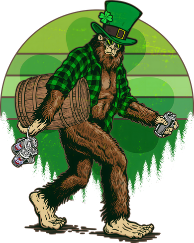 Funny St Patrick's Day Leprechaun Sasquatch With Beer Kids Hoodie