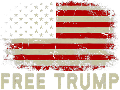 Free Trump Vintage Republican Pro Trump American Flag Kids T-Shirt
