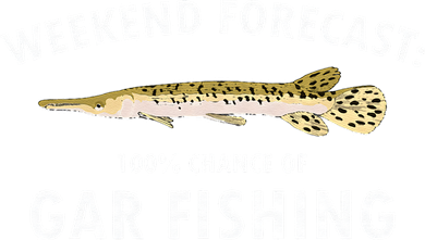 Funny Weekend Forecast Alligator Gar Fishing Kids T-Shirt