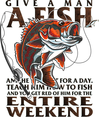 Give A Man A Fish Funny Fishing Fanatic Doggie Tank