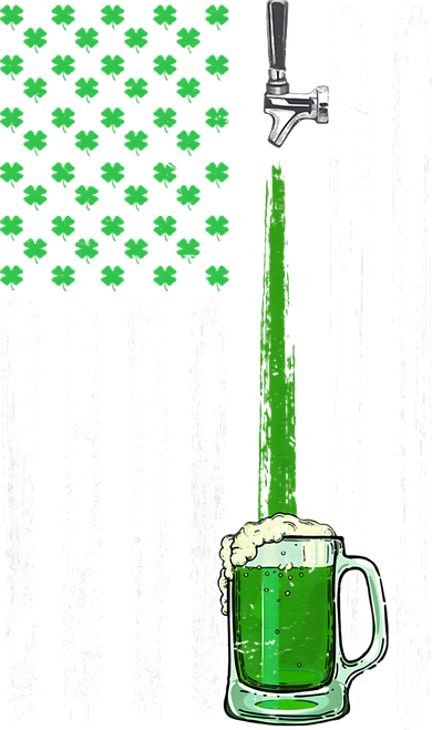 Green Beer American Flag Happy St Patrick's Day Women's T-Shirt