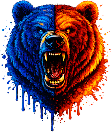 Graphic Bear Drip Bears Button