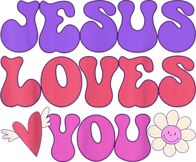 Groovy Christian Jesus Loves You 70's Hippie Doggie Tank