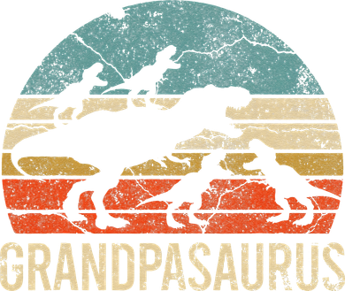 Grandpa Dinosaur Dad Gift Funny Grandpasaurus 4 Four Women's Long Sleeve Shirt