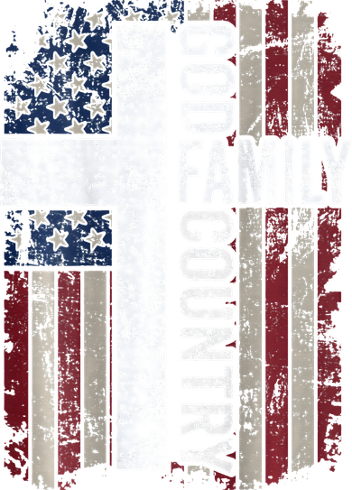 God Family Country Patriotic Christian Cross USA Backpack