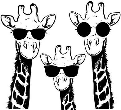 Giraffes family with sunglasses - Giraffe Bucket Hat