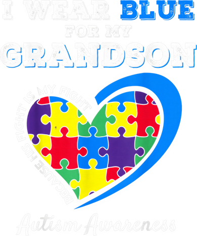 Grandma Grandpa I Wear Blue For My Grandson Autism Awareness Women's Hoodie