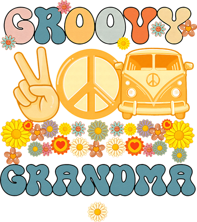 Groovy Grandma Retro Matching Family Baby Shower Mother's Da Women's T-Shirt