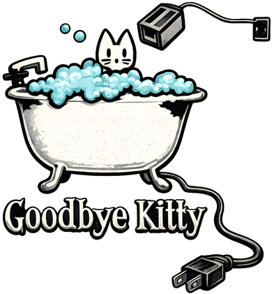 Goodbye Kitty Funny Bathtub Toaster Plug Bath Meme Kids Sweatshirt