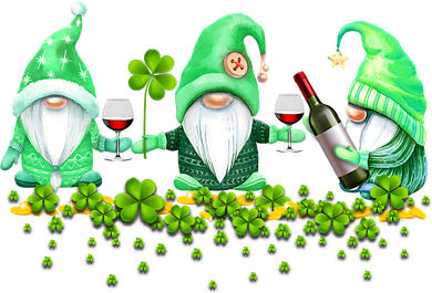 Glass Of Wine Shamrocks St Patricks Day Funny Wine Lover T-Shirt