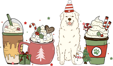 Great Pyrenees Coffee Latte Winter Christmas Dog Mom Holiday Great Gift Coffee Mug