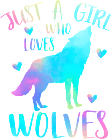 Just a Girl Who Loves wolves Watercolor Coaster