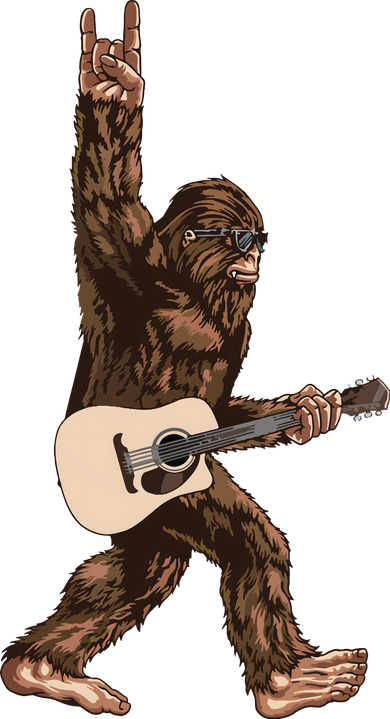 Guitar Rock On Sasquatch Big Foot Toddler T-Shirt