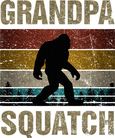 Grandpa Squatch Bigfoot Grandpa Sasquatch Yeti Family Kids Long Sleeve Shirt