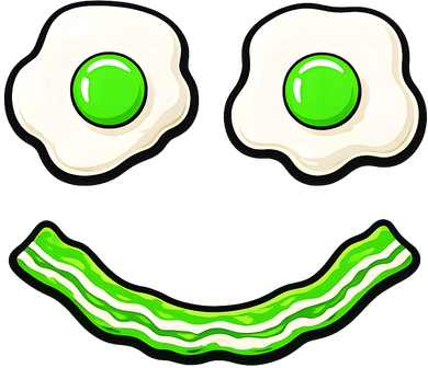 Green Smile Face Eggs And Bacon Ham Breakfast Sweatshirt
