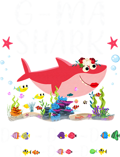 GMa Shark, Funny Mother's Day Floral Gift Ceramic Ornament