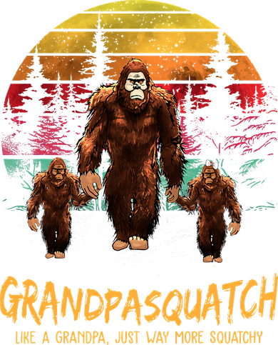 Grandpa Squatch Like A Grandpa Just Way More Squatchy Retro Kids Long Sleeve Shirt