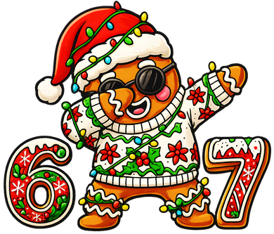 Gingerbread Six Seven 67 Ice Cream Drip Christmas Golf Towel