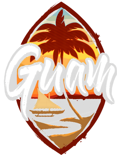 Guam Seal Sunset 671 Guaian Chamorro Gift Coaster