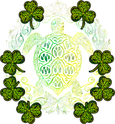 Green Sea Turtle Mandala Irish Shamrock Clover St Patricks Doggie Tank