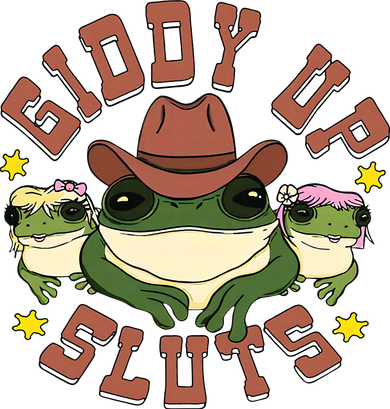 Giddy Up Sluts Western Cowgirl Ranch Rodeo Frog Women's T-Shirt