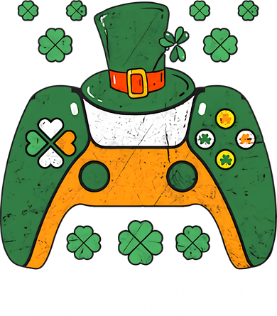 Gamerchaun Video Game St Patrick's Day Gamer Game Controller Pajama Set