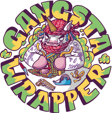 Gangsta Wrapper Unicorn Christmas Golf Towel