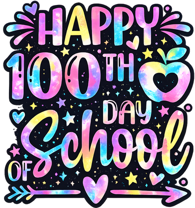 Happy 100th Day Of School Tie Dye Rainbow 100 Days Tote Bag