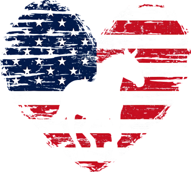 Horse American Flag Heart 4th of July USA Patriotic Pride Baby Bodysuit