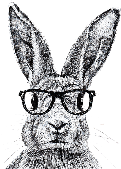 Hipster Bunny Rabbit Wearing Glasses Funny Drawing Tumbler