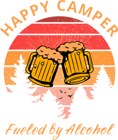 Happy Camper Fueled by Alcohol Camping Group Party Ideas Toddler T-Shirt