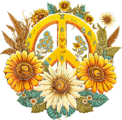 Hippie Daisy Peace Sign Retro Flower Sunflower Lovers Kids Long Sleeve Shirt