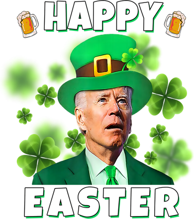 Happy Easter St Patrick's Day Confused Joe Biden Funny Women's Sweatshirt