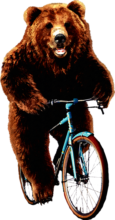 Happy Grizzly Bear Cycling Mountain Bike Bicycle Backpack