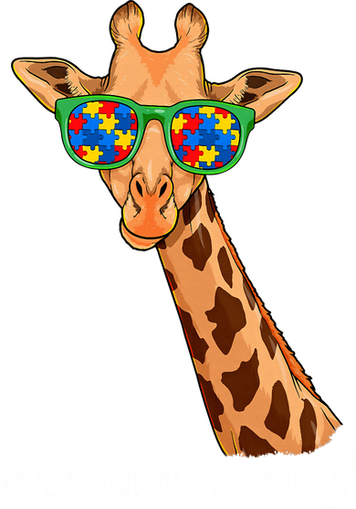 Hipster Giraffe Glasses Normal is Boring Autism Awareness 11oz C Handle Ceramic Mug