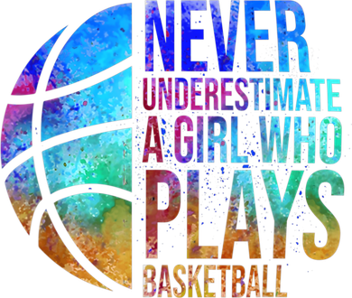 Hoops Girls Never Underestimate A Girl Who Plays Basketball. Kids T-Shirt