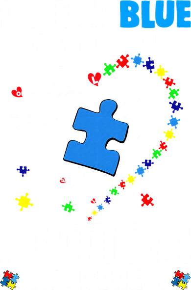 Heart I Wear Blue For My Son Autism Awareness Month Coaster