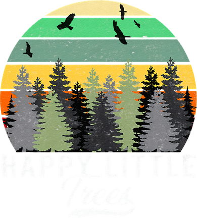 Happy Little Tree Bob Style Vintage Forests Earth Day Gift Kids T-Shirt