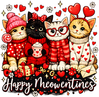 Happy Meowentines Cute Valentine Cat Lovers Tank Top