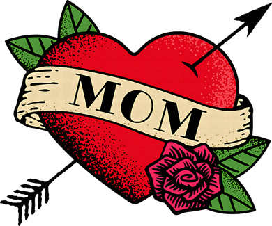 Heart Mom Tattoo Tote Bag