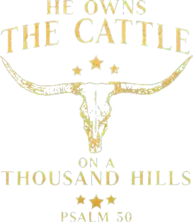 He Owns The Cattle On A Thousand Hills Bull Skull Christian Women's Dry Zone Grid Polo