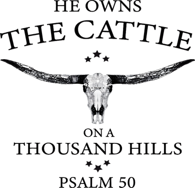 He Owns The Cattle On A Thousand Hills Bull Skull Christian Women's Dry Zone Grid Polo