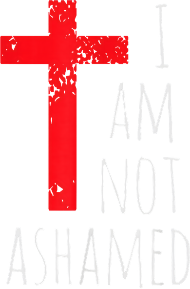 I Am Not Ashamed Big Red Cross Silhouette Image Gospel Kids T-Shirt