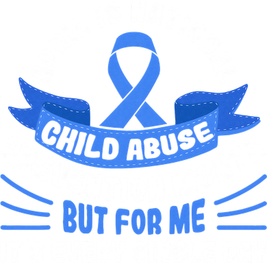 In April We Wear Blue Child Abuse Prevention Awareness T rex Golf Towel